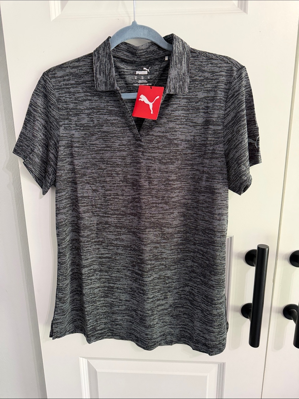 Puma ladies Black and Gray Heather Polo